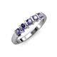 4 - Talia 3.40 mm Iolite 5 Stone Wedding Band 