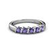 3 - Talia 3.40 mm Iolite 5 Stone Wedding Band 