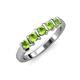 4 - Talia 3.40 mm Peridot 5 Stone Wedding Band 