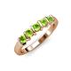 4 - Talia 3.40 mm Peridot 5 Stone Wedding Band 