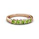 3 - Talia 3.40 mm Peridot 5 Stone Wedding Band 