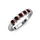 4 - Talia 3.40 mm Red Garnet 5 Stone Wedding Band 