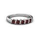 3 - Talia 3.40 mm Red Garnet 5 Stone Wedding Band 