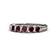 1 - Talia 3.40 mm Red Garnet 5 Stone Wedding Band 