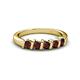 3 - Talia 3.40 mm Red Garnet 5 Stone Wedding Band 