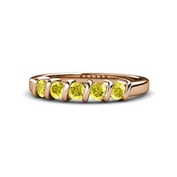 Talia Yellow Sapphire Stone Wedding Band Yellow Sapphire Stone Bar Set Womens Wedding Band Stackable ctw K Rose Gold