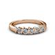 3 - Talia 3.40 mm Diamond 5 Stone Wedding Band 