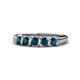 1 - Talia 3.40 mm Blue Diamond 5 Stone Wedding Band 