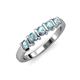 4 - Talia 3.40 mm Aquamarine 5 Stone Wedding Band 