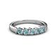 3 - Talia 3.40 mm Aquamarine 5 Stone Wedding Band 