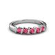 3 - Talia 3.40 mm Rhodolite Garnet 5 Stone Wedding Band 