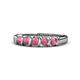 1 - Talia 3.40 mm Rhodolite Garnet 5 Stone Wedding Band 