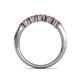 6 - Talia 3.40 mm Rhodolite Garnet 5 Stone Wedding Band 