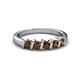 3 - Talia 3.40 mm Smoky Quartz 5 Stone Wedding Band 