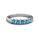 3 - Talia 3.40 mm London Blue Topaz 5 Stone Wedding Band 