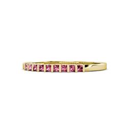 Neria Pink Tourmaline Stone Wedding Band Princess Pink Tourmaline Stone Womens Wedding Band Stackable ctw K Yellow Gold