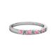 2 - Neria 2.50 mm Pink Tourmaline and Diamond 9 Stone Wedding Band 