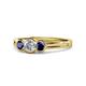 1 - Irina Diamond and Blue Sapphire Three Stone Engagement Ring 
