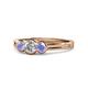 1 - Irina Diamond and Tanzanite Three Stone Engagement Ring 