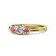 1 - Irina Diamond and Rhodolite Garnet Three Stone Engagement Ring 