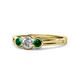 1 - Irina Diamond and Emerald Three Stone Engagement Ring 