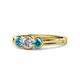 1 - Irina Diamond and London Blue Topaz Three Stone Engagement Ring 