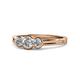 1 - Irina 0.49 ctw Natural Diamond (4.00 mm) With Natural Diamond Three Stone Ring  