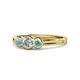 1 - Irina Diamond and Aquamarine Three Stone Engagement Ring 