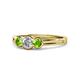 1 - Irina Diamond and Peridot Three Stone Engagement Ring 