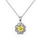 1 - Urania 0.93 ctw Yellow Sapphire (5.00 mm) and Lab Grown Diamond Floral Halo Pendant 