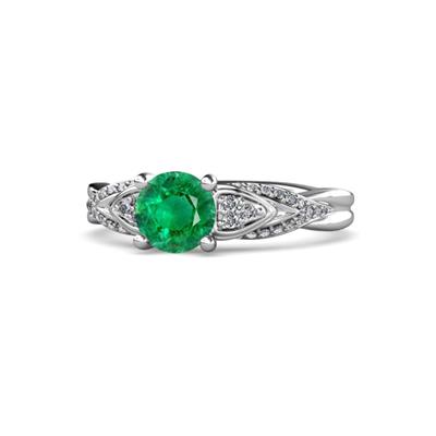 Belinda Signature Emerald and Diamond Engagement Ring