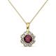 1 - Urania 0.95 ctw Ruby (5.00 mm) and Lab Grown Diamond Floral Halo Pendant 