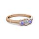 3 - Irina Diamond and Tanzanite Three Stone Engagement Ring 