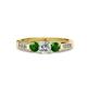 3 - Jamille Diamond and Green Garnet Three Stone Engagement Ring 