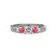 3 - Jamille Diamond and Pink Tourmaline Three Stone Engagement Ring 