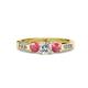 3 - Jamille Diamond and Pink Tourmaline Three Stone Engagement Ring 