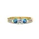 3 - Jamille Diamond and Blue Topaz Three Stone Engagement Ring 