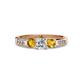 3 - Jamille Diamond and Citrine Three Stone Engagement Ring 