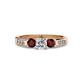 3 - Jamille Diamond and Red Garnet Three Stone Engagement Ring 