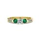 3 - Jamille Diamond and Emerald Three Stone Engagement Ring 