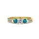 3 - Jamille Diamond and London Blue Topaz Three Stone Engagement Ring 