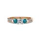 3 - Jamille Diamond and London Blue Topaz Three Stone Engagement Ring 