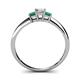 4 - Eadlin Princess Cut Diamond and Emerald Three Stone Engagement Ring 