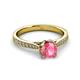 3 - Aziel Desire Pink Tourmaline and Diamond Solitaire Plus Engagement Ring 