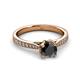 3 - Aziel Desire Black and White Diamond Solitaire Plus Engagement Ring 
