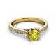 3 - Aziel Desire Yellow and White Diamond Solitaire Plus Engagement Ring 