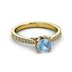 3 - Aziel Desire Aquamarine and Diamond Solitaire Plus Engagement Ring 
