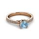 3 - Aziel Desire Aquamarine and Diamond Solitaire Plus Engagement Ring 