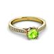 3 - Aziel Desire Peridot and Diamond Solitaire Plus Engagement Ring 