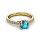 3 - Aziel Desire London Blue Topaz and Diamond Solitaire Plus Engagement Ring 